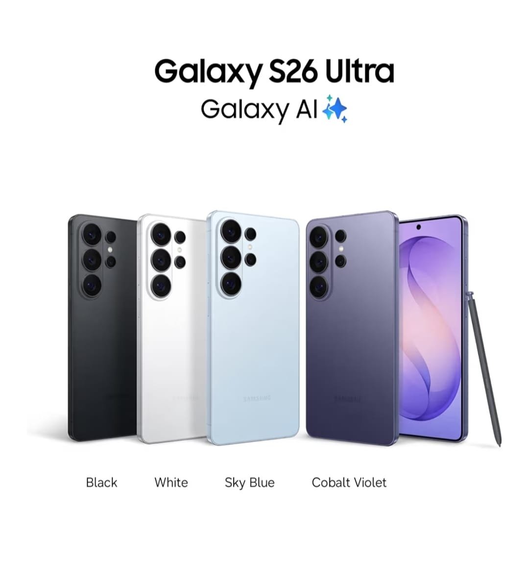 Samsung Galaxy S26 Ultra 5G (Cobalt Violet,